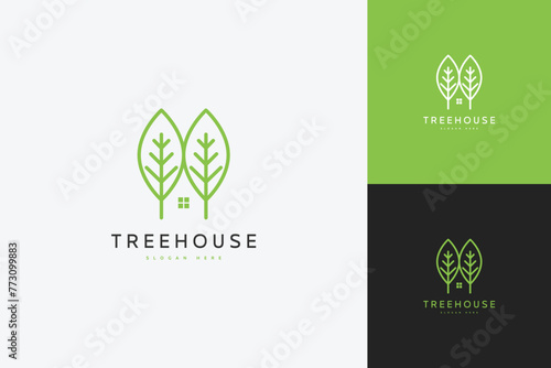 house illustration logo nature vector property tree
