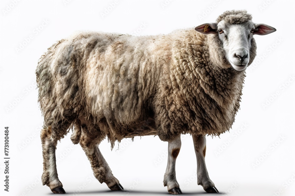 Obraz premium Majestic Sheep on Pure White