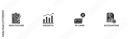 HSA banner web icon vector illustration concept for health saving account with icon of healthcare  growth  id card  and accounting
