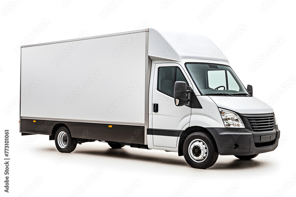 Delivery van side view isolated on a white background. Delivery van side view isolated on a white background.