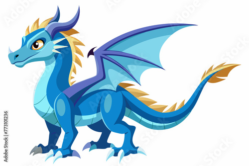 fantasy-dragons-clipart-magic-dragon--vector-white background. © mk graphics