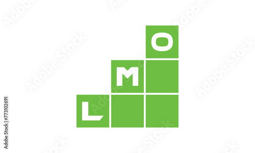 LMO initial letter financial logo design vector template. economics, growth, meter, range, profit, loan, graph, finance, benefits, economic, increase, arrow up, grade, grew up, topper, company, scale