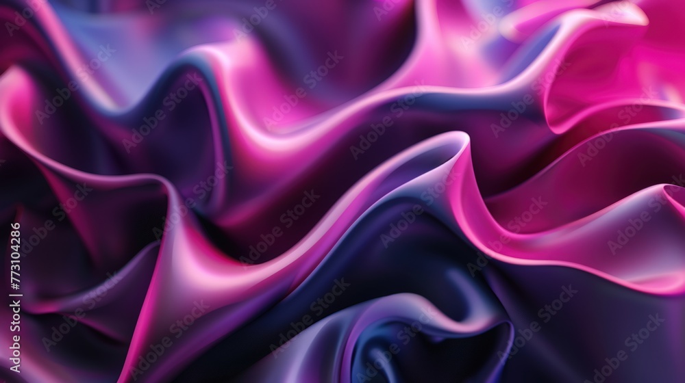 Fototapeta premium Abstract floating shape made of liquid metal. Holographic rainbow object material for graphic design.