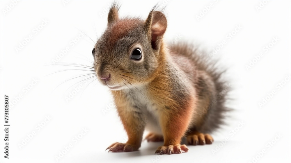 Squirrel, Squirrels, Baby Squirrel on White Background Squirrel, Squirrels, Baby Squirrel on White Background