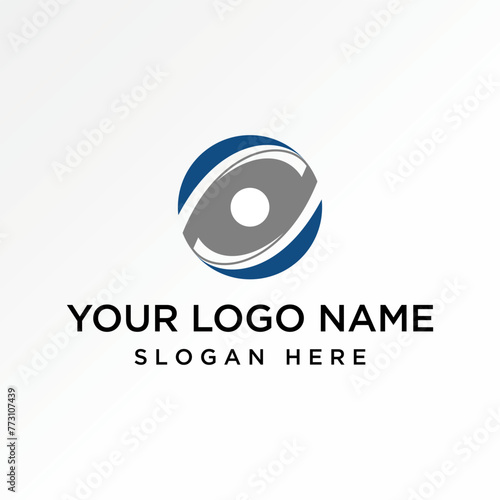 Logo design graphic concept creative premium abstract vector stock unique block circle with flip swoosh grunge Related to stripes ethinic fabric spine photo