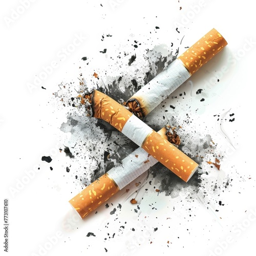 KS world no tobacco day illustration on white background.