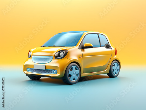  Variation 3d     3d icon of an EV car charging side view isolated on white background © Oksana