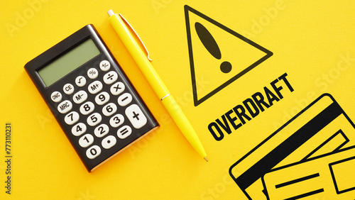 Obraz na plátně Overdraft is shown using the text. Overdraft fees