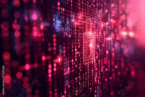 Wallpaper Mural The biometric data security is ensured by a series of binary digits locking into a digital system, surrounded by a colorful and vibrant design. Torontodigital.ca