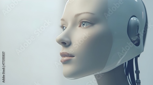 Futuristic Artificial Intelligence and Automation Visualized in Innovative Facial Imagery Showcasing Efficiency and Productivity Enhancements for