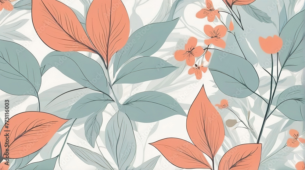 Seamless pattern with hand drawn tropical leaves. illustration. Seamless pattern with hand drawn tropical leaves. illustration.