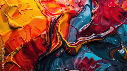 A painting with a lot of colors and swirls