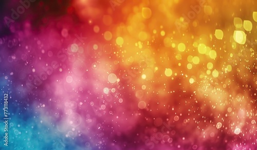 Blurred background with bokeh and a gradient of colors from blue to red. The concept of an abstract colorful visualization.
