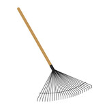 Rake tool flat vector icon. Gardening, Horticulture and farming equipment