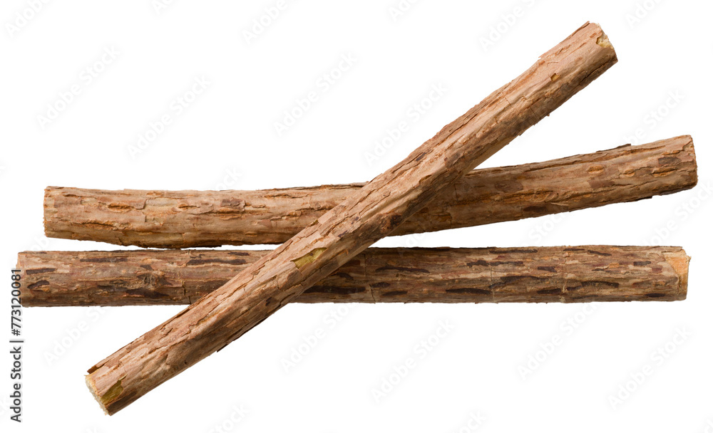 Silvervine sticks isolated on white background, top view. Silvervine sticks isolated on white background, top view.