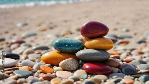 High quality photo of colorful rocks on the beach 20