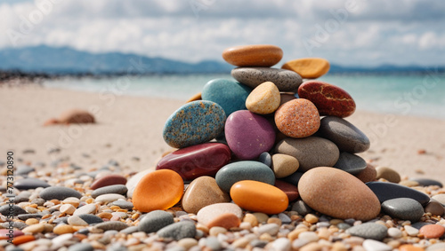 High quality photo of colorful rocks on the beach 4