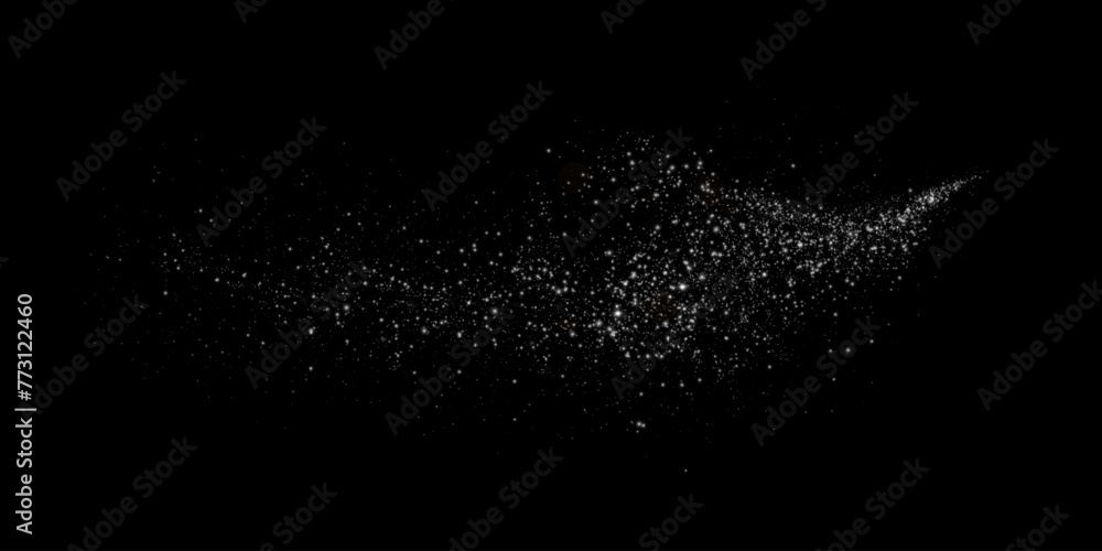  Sparks of dust and stars shine with special light. Vector sparks on transparent dark background. Christmas light effect. Sparkling particles of magic dust.	