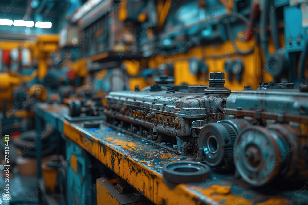 car engine, mechanic showing problem, car repair service car engine, mechanic showing problem, car repair service