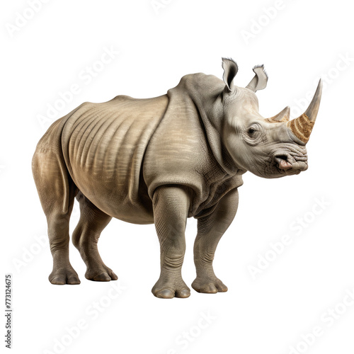 rhino looking isolated on white