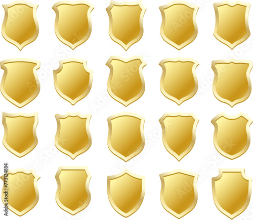 Golden shield design set