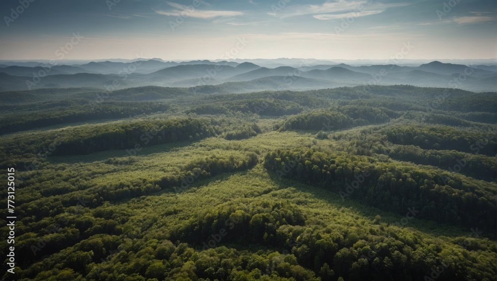 Obraz premium Aerial view of Earth's forests and fields