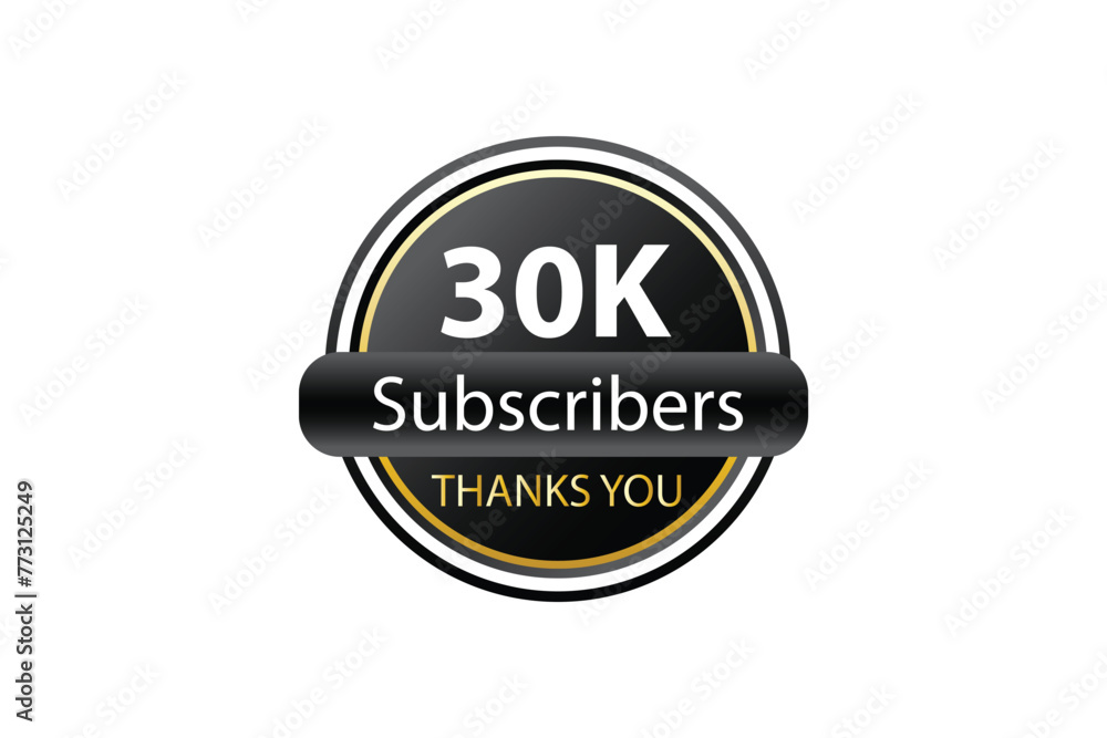 30k Subscribers Thank You 30k Followers badge Design With black and golden theme Background 30k Subscribers Thank You 30k Followers badge Design With black and golden theme Background