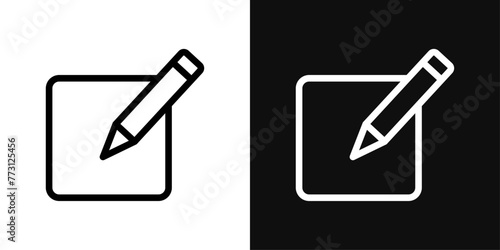 Notepad Edit and Update Icons. Page Customization and Creative Addition Symbols. photo