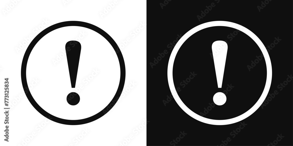 Warning Message and Exclamation Interface Icon Set. Caution Error and Important Alert Symbols. - obrazy, fototapety, plakaty 