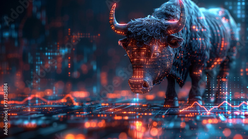Wallpaper illustrating bull market
