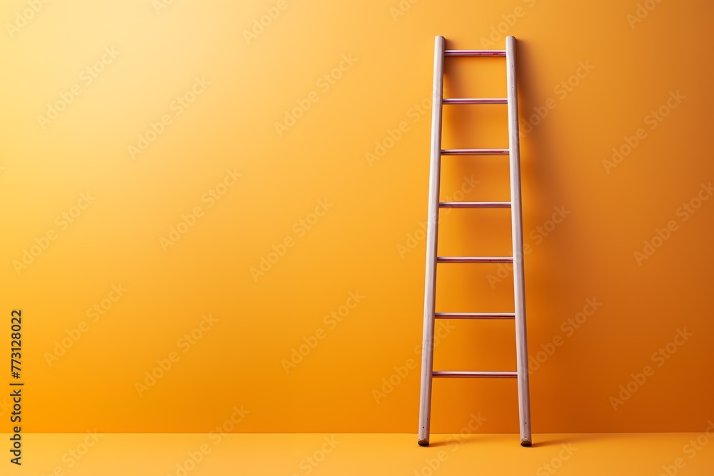 a ladder leaning against a wall