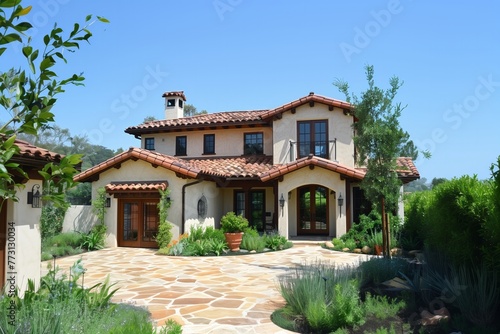 Elegant mediterranean villa with landscaped garden