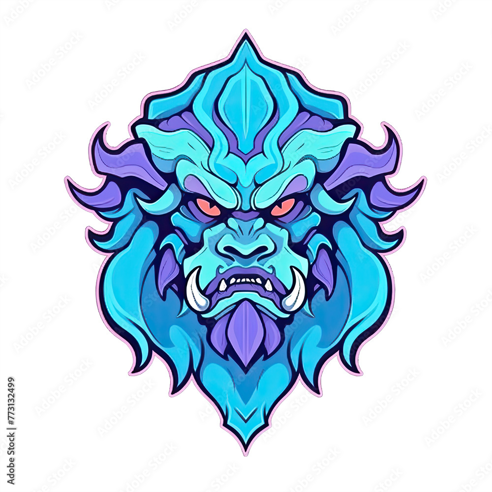 Fototapeta premium A logo of a blue Ladon dragon head