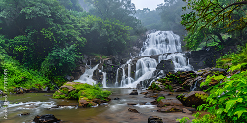 Nature's Beauty: Flowing Water and Rocks 