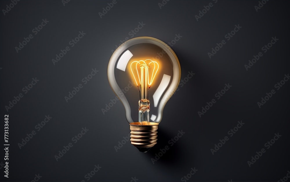 Light bulb over black background. Ai Generative Light bulb over black background. Ai Generative