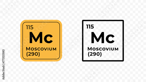 Moscovium, chemical element of the periodic table vector design