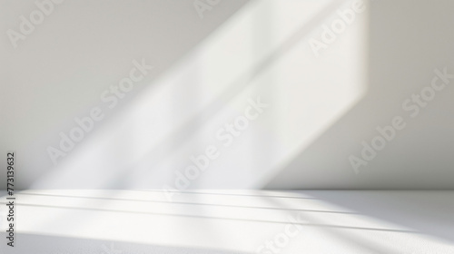 Minimalist wall with blurred shadow, abstract background for product presentation.