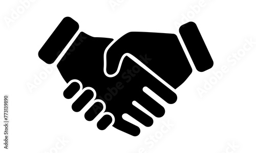 Handshake icon set, partnership symbol, business handshake black color sign on isolated background. Stock vector EPS 10