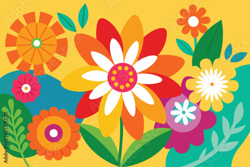 Colorful Summer Floral Background design