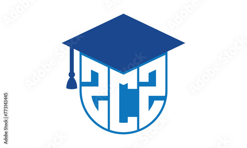 ZCZ initial letter academic logo design vector template. school college logo, university logo, graduation cap logo, institute logo, educational logo, library logo, teaching logo, book shop, varsity