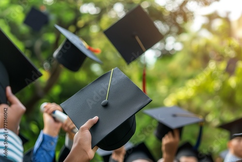 College graduated students throwing their caps up in the sky, graduation students, students with graduation caps, educational background, education, students with cap, graduation caps and students