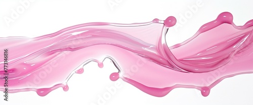 Elegant Pink Serum Swatches Floating on White Background