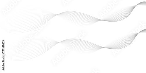 Abstract gray wavy technology curve lines on transparent background. Wave with lines created using blend tool. Abstract frequency sound wave lines and twisted curve lines background.