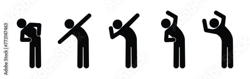 man bent over, stickman icon, sticks, figure, people isolated silhouettes
