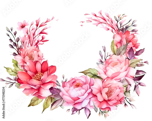 A flower arrangement with pink and white flowers in a circle.