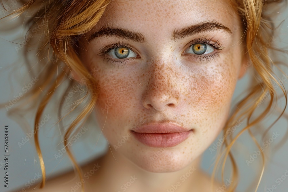 Studio beauty: portrait of a young woman with no make up Studio beauty: portrait of a young woman with no make up