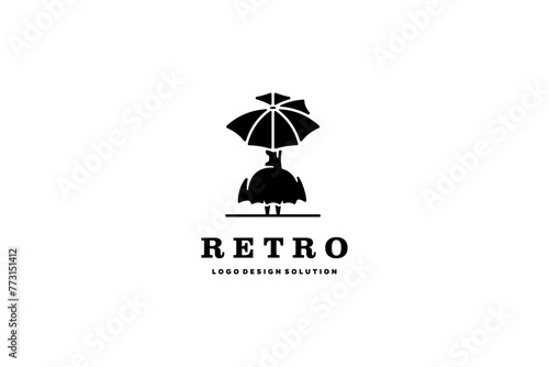 Retro style minimalist template logo design solution