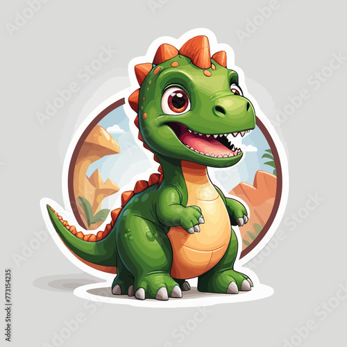 Cute dinosaur cartoon Logo Design Very Cool © Ian