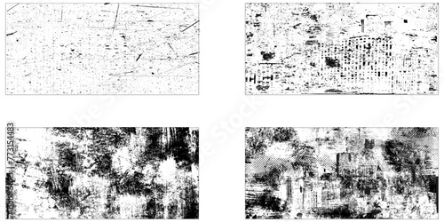 Abstract vector grunge surface texture background. Crackle line and scratch on concrete and stone surface. Abstract vector background in black and white color.