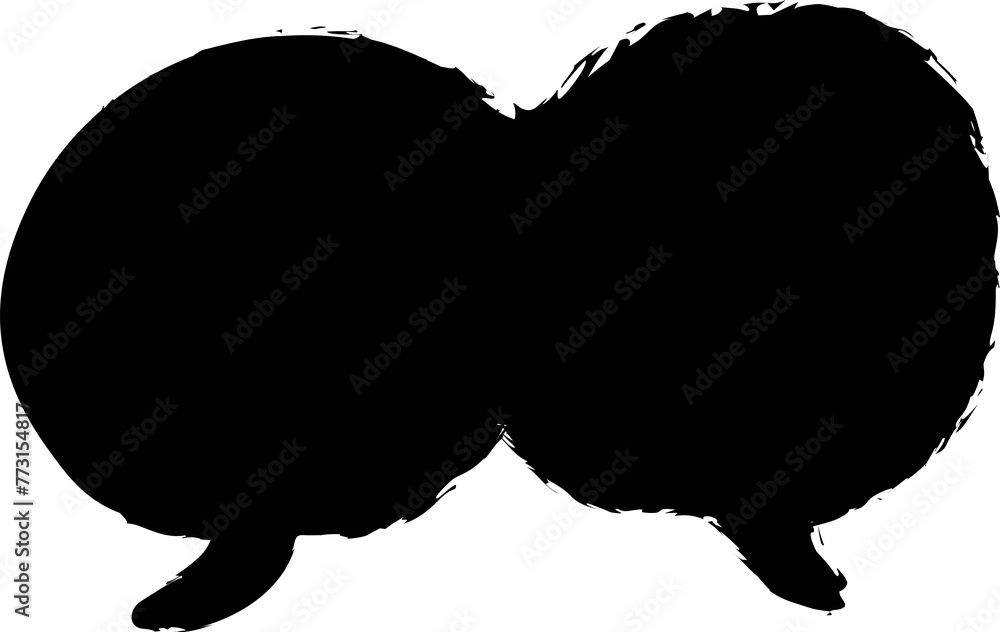 Speech bubbles ink brush, comics, messages Speech bubbles ink brush, comics, messages